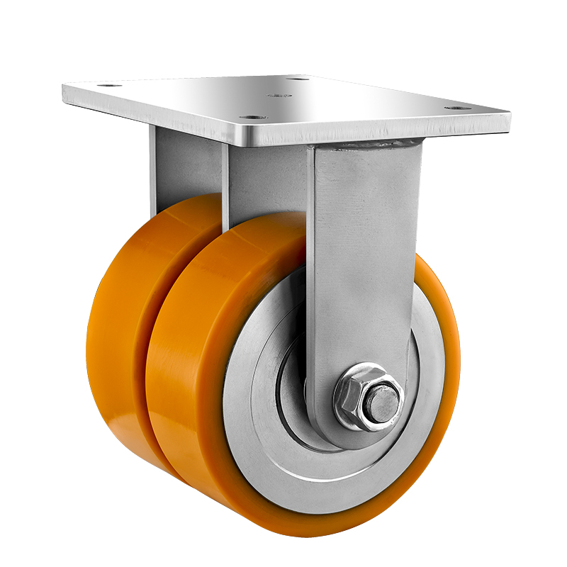 100mm Fixed Heavy Equipment Steel on PU Twin Wheel Caster