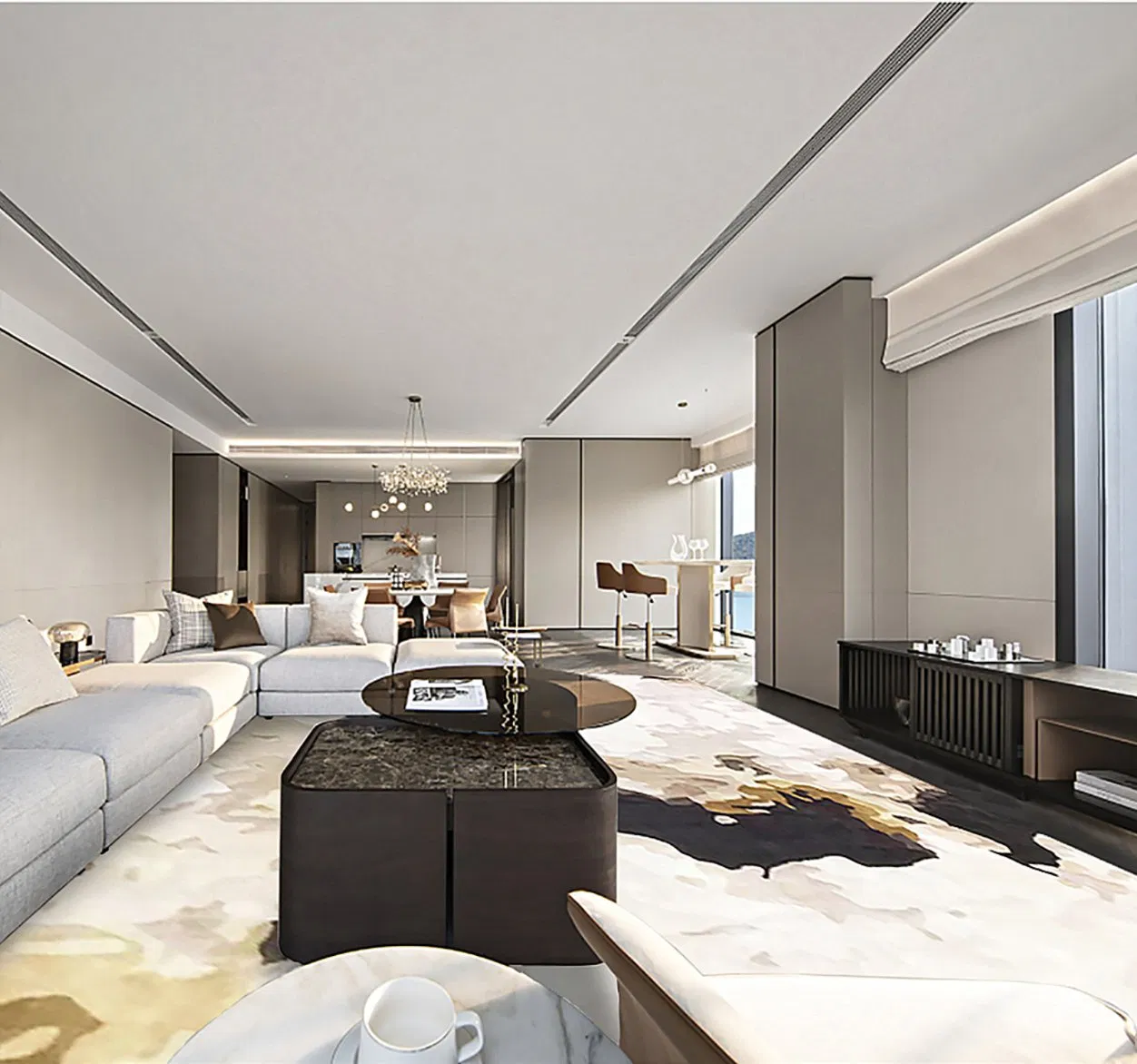 Luxury Exquisite Italy Furniture Components Handtufted Carpet