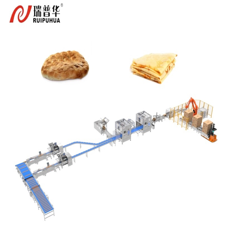 Arabic Pita Tortilla Pizza Frozen Food Packaging Cartoning Line Pick and Pack Packing Robot Arm Palletizing Line