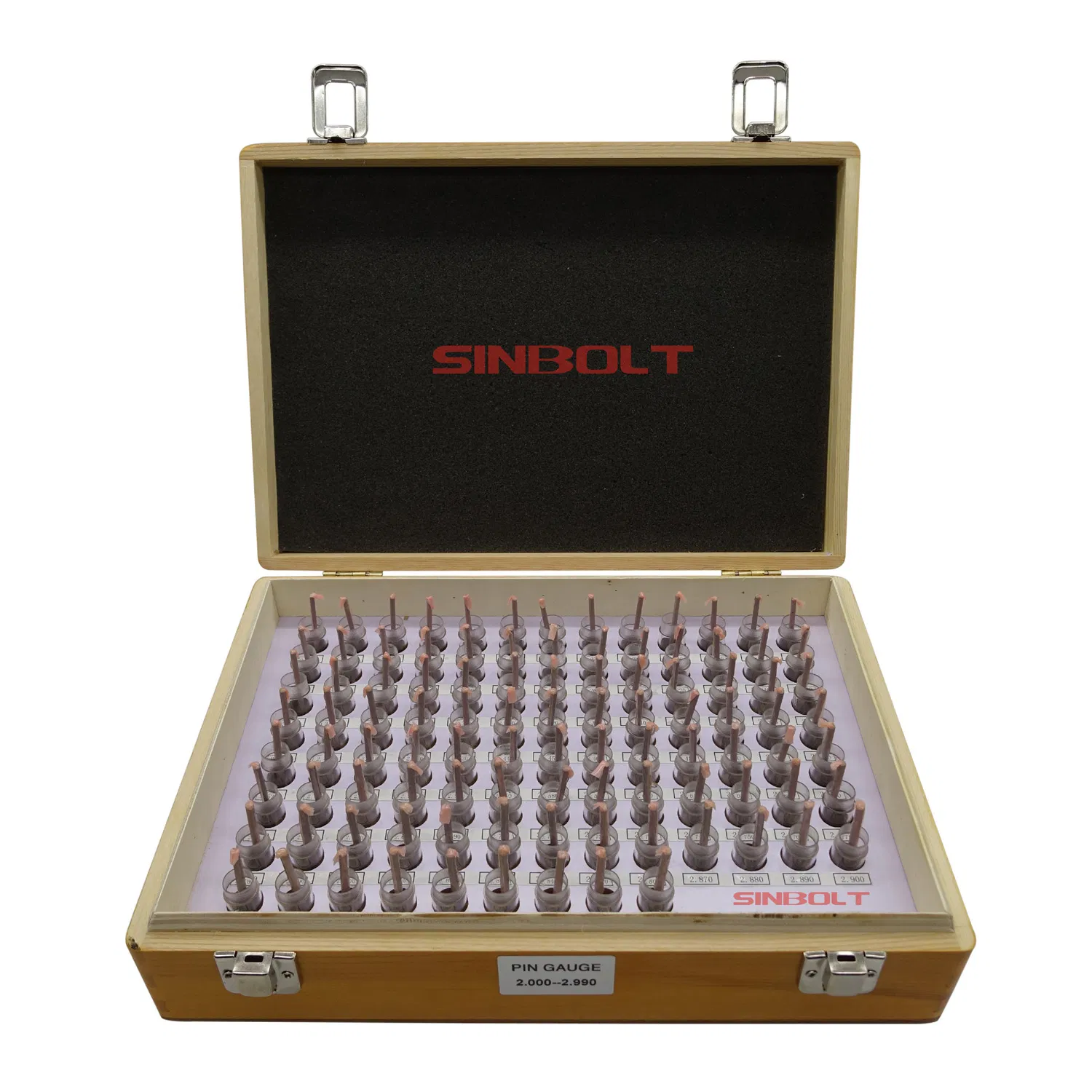 Precision Pin Gauge Set 2.000-2.990, Step 0.01, 100PCS