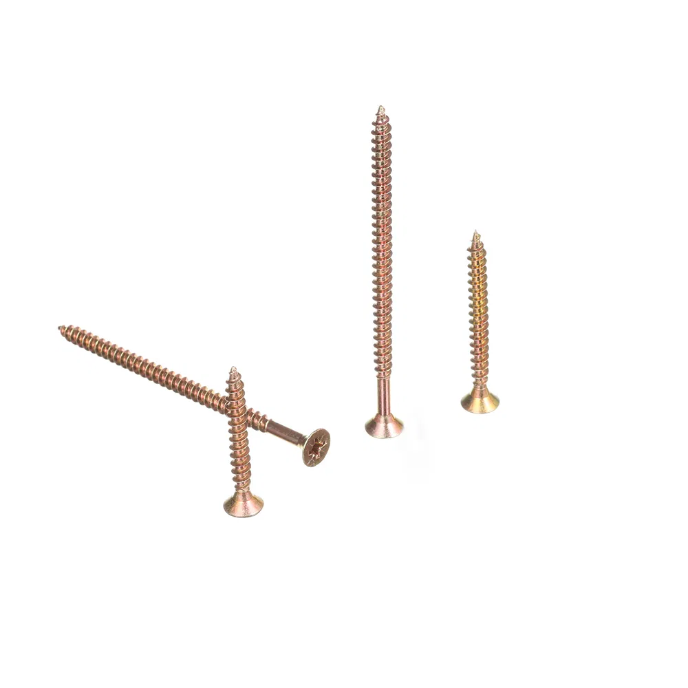 Steel Furniture Pozi Drive Countersunk Head DIN7505 Yellow White Stainless Inox Screw Flat Head Wood Chipboard Screw