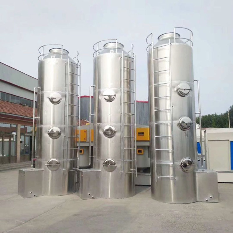 Stainless Steel Spray Tower Gas-Liquid Contact for Industrial Exhaust Gas Purification