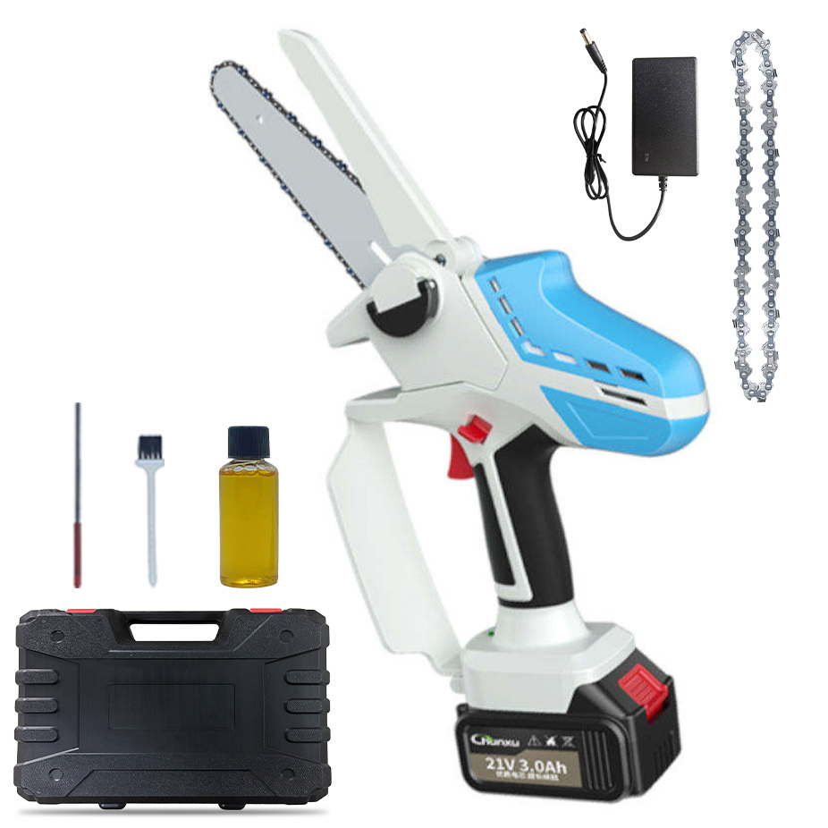 Cordless 21V Electric Chain Saw High-Power Hand-Held Lithium Battery Industrial Garden Tool