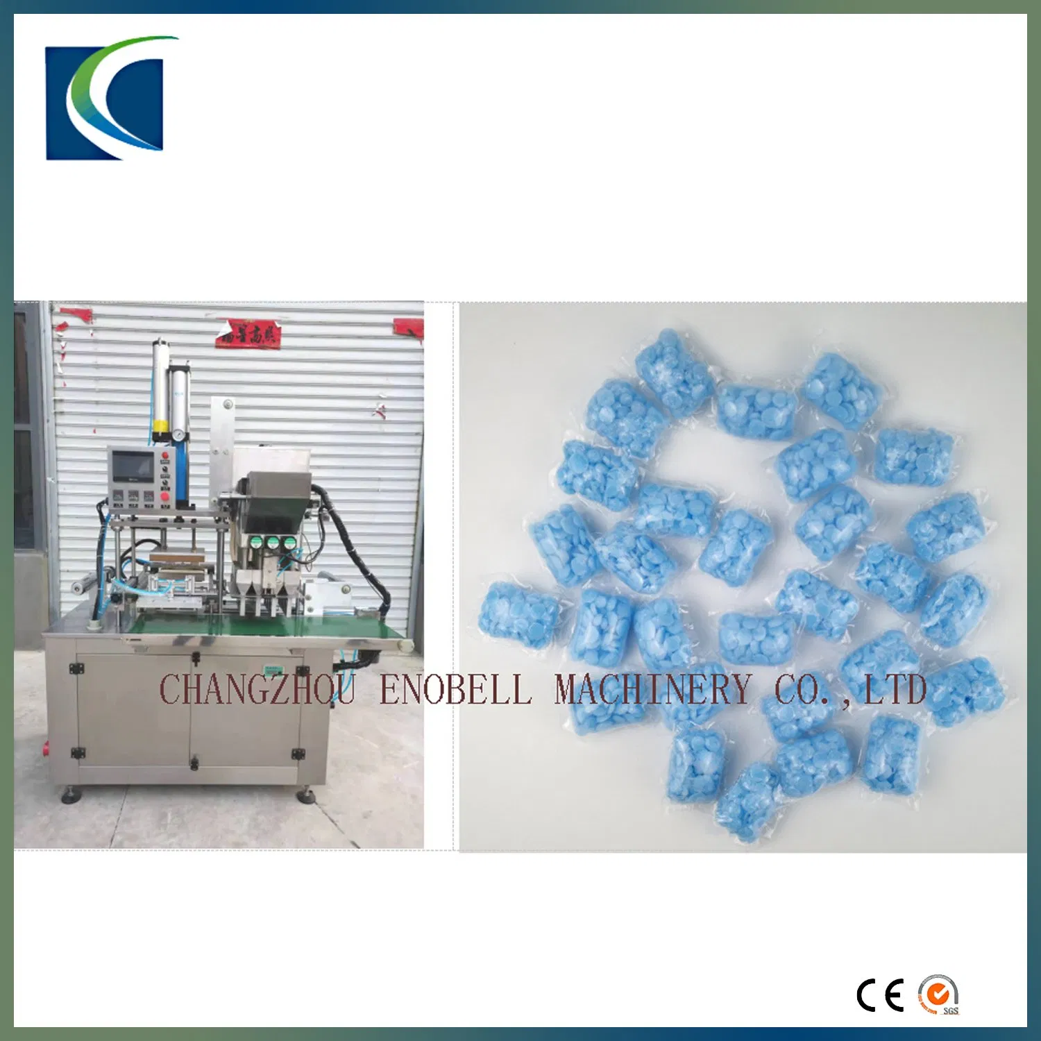 Macchina automatica per il confezionamento di capsule in film idrosolubile PVA per detersivo in perle