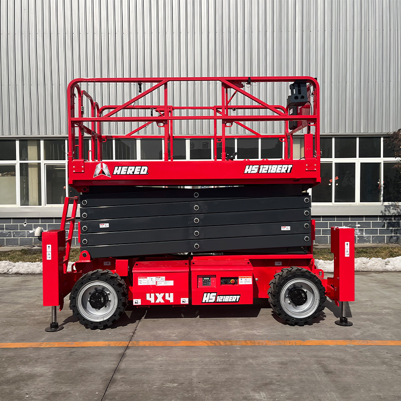 Hered Brand HS1218ERT 12m Rough Terrain Outdoor Electric Scissor Lift Man Lift AWP Lifting Equipment
