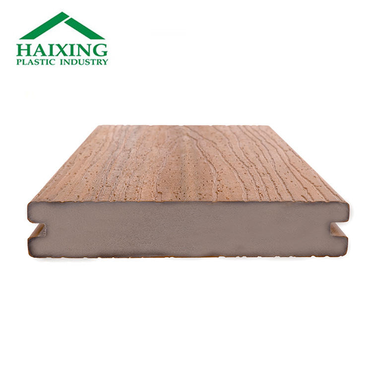 Waterproof Groove Solid PVC Outdoor Wood Plastic Composite Exterior Decking with ASA Co-Extrusion