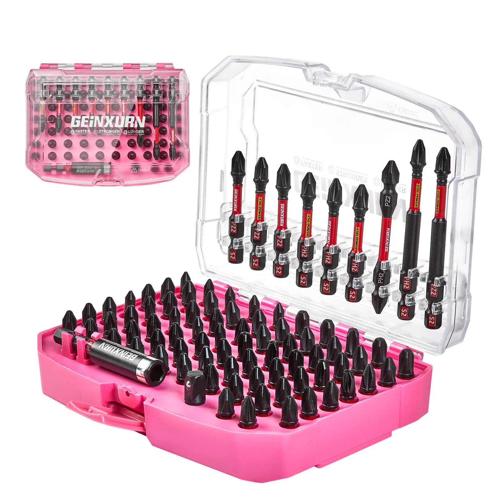 83-Piece X50 Power S2 Alloy Steel Impact Driver Bit Box Set EU-Pink