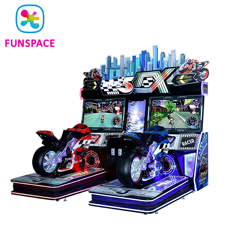 Machine d'arcade de course de moto à pièces avec simulateur de conduite