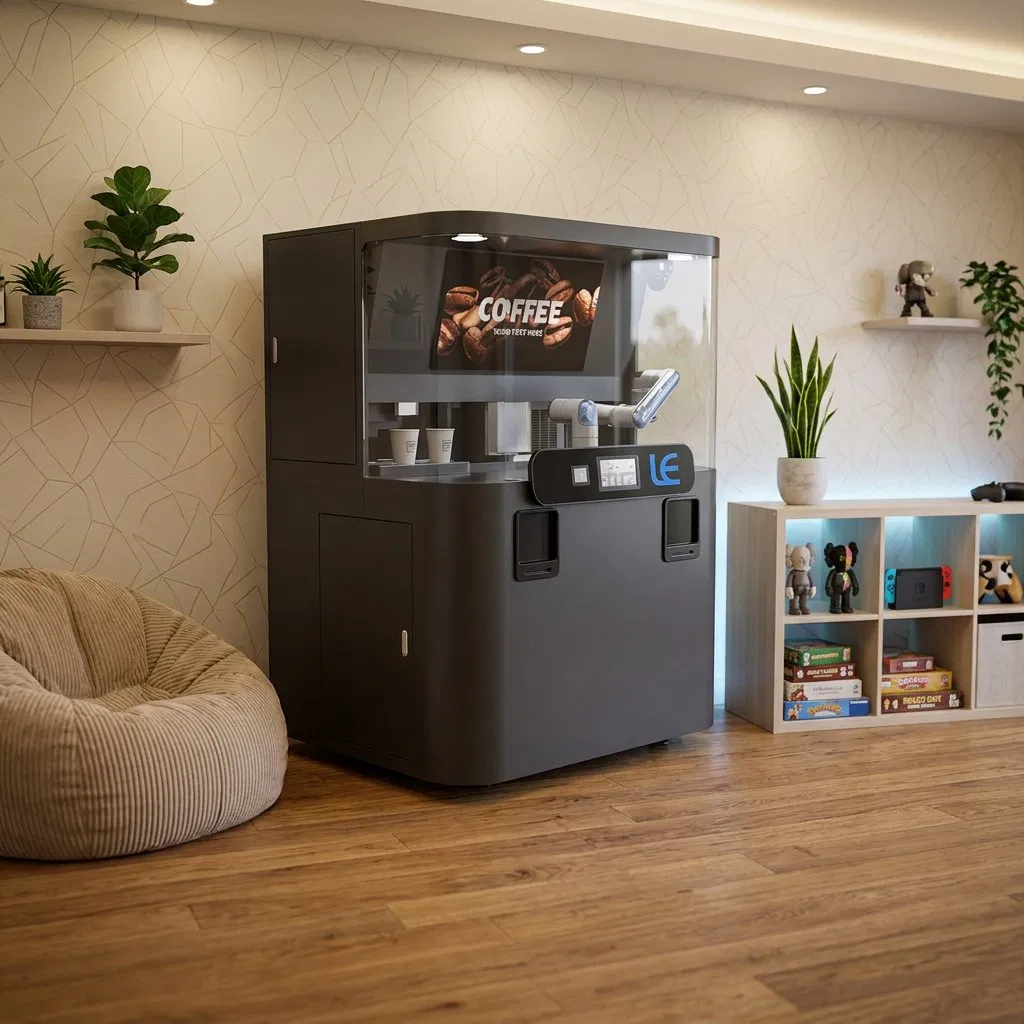 LE920A Mdb Protocol Robot Barista Commercial Bean-to-Cup Coffee Vending Machine with Fresh Milk Frothing