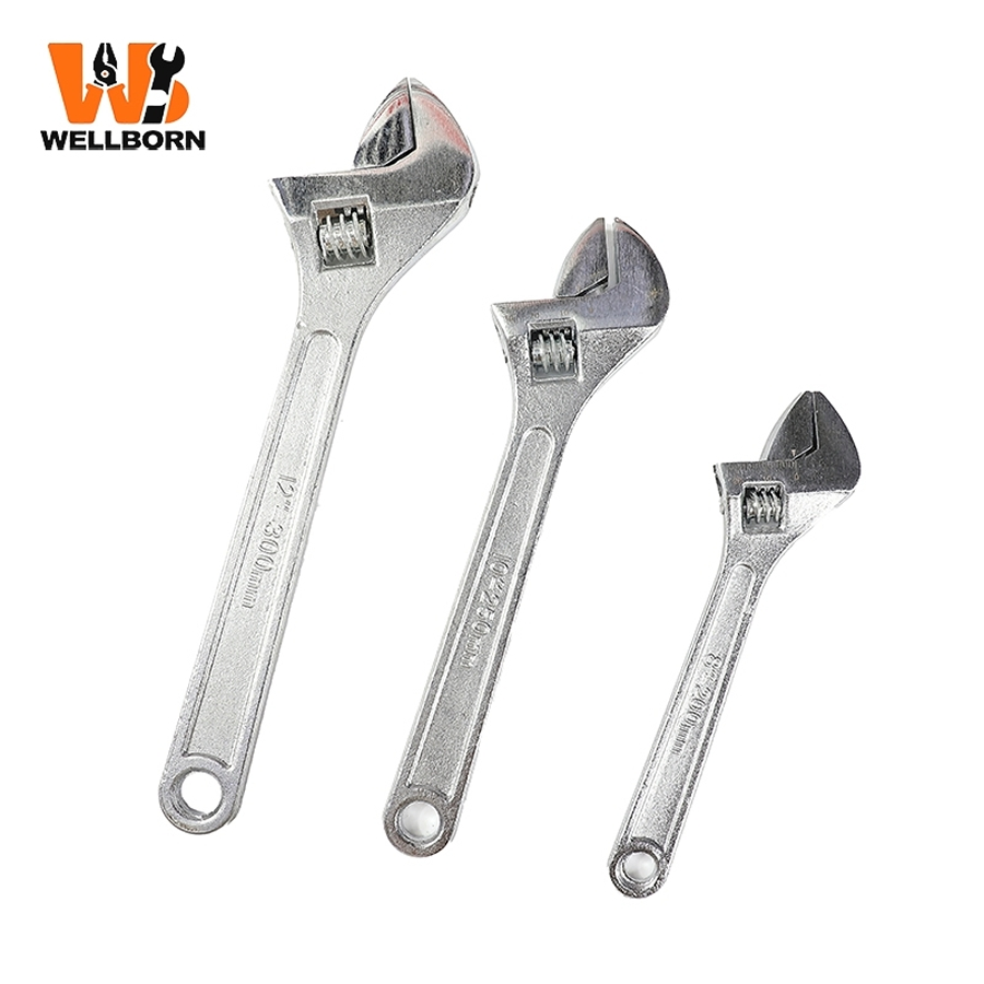 Chrome Vanadium Steel Industrial Non-Slip Handle Adjustable Wrench