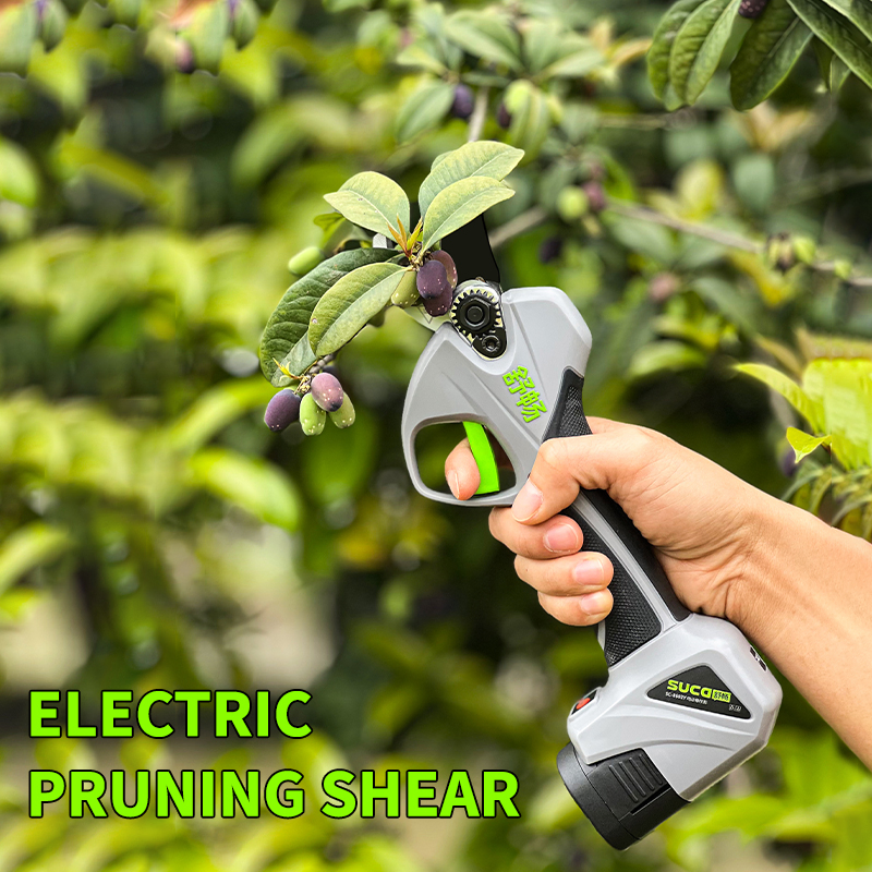 Suca SC-8602Y Portable 30mm Cordless Pruning Shears 16.8V 2.5Ah Branch Cutter Electric Garden Secateurs Battery Tree Pruner