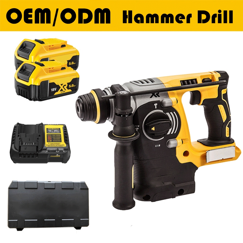 Dewallt Style High Power 21V Cordless Electric Brushless Rotary Hammer Drill Battery Powered OEM ODM