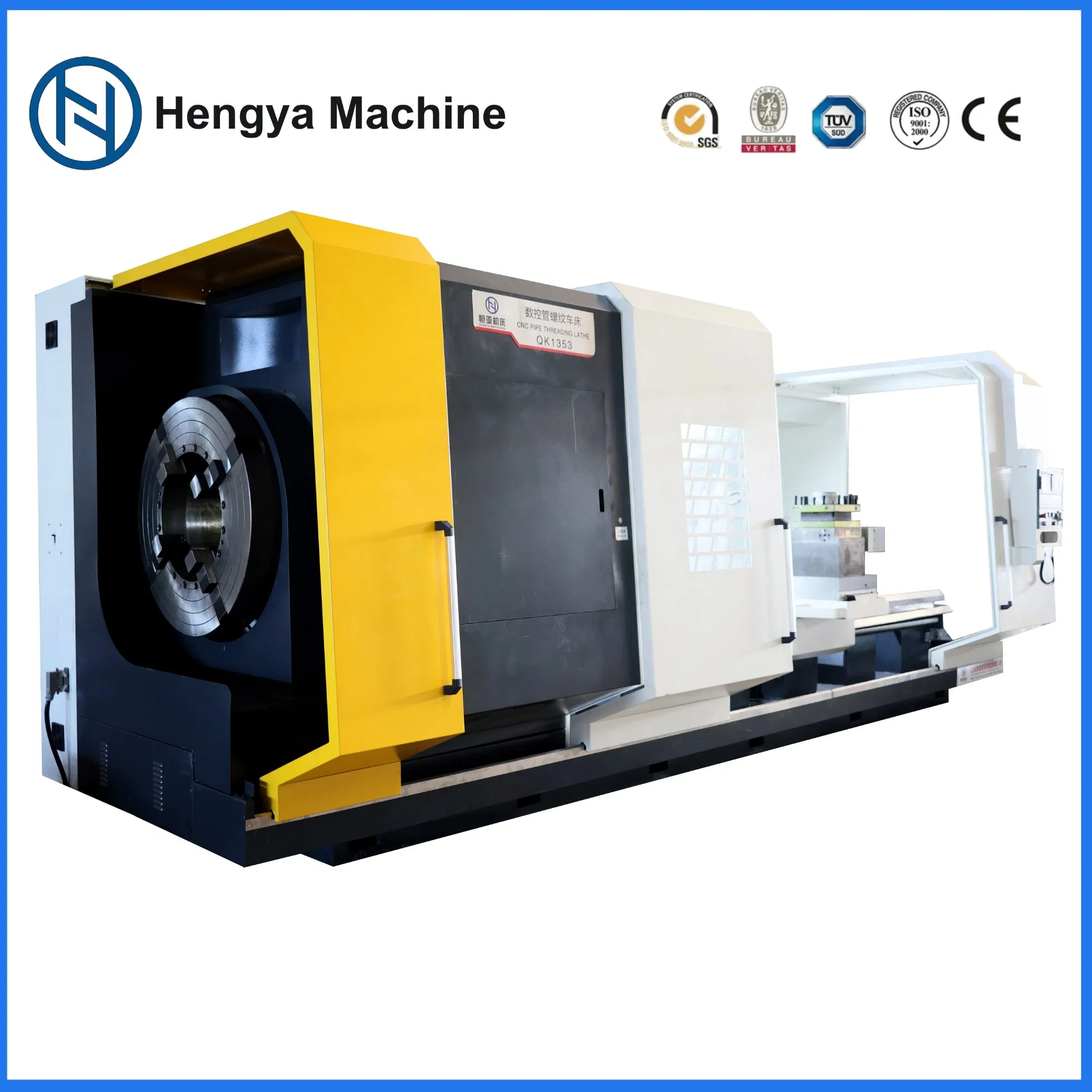مخرطة خيوط الأنابيب CNC للخدمة الشاقة مع ظرف مزدوج
