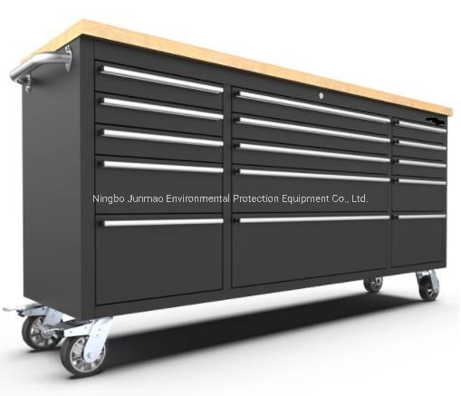 Junmao 72 Inch 15-Drawer Wheeled Metal Workbench Tool Cabinet