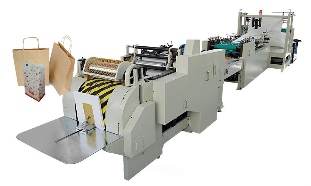 Roll Feeding Square Bottom Paper Hand Bag Machine