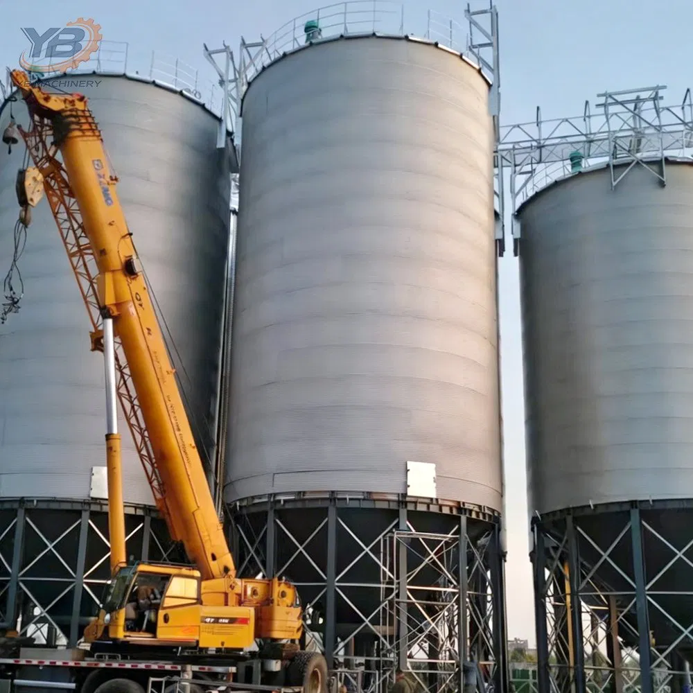 Large Galvanized Steel Ventilated Silo Grain Storage Facility 1000t