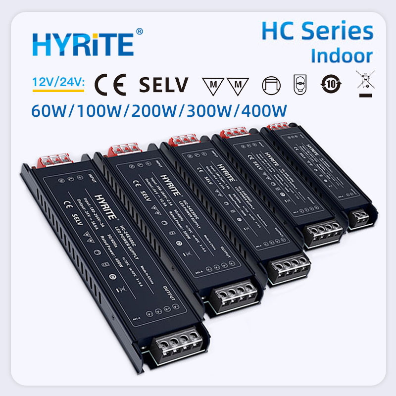 Super Slim Indoor LED Power Supply 60W 100W 200W 300W 400W 12V 24V Switching Driver for LED Strips