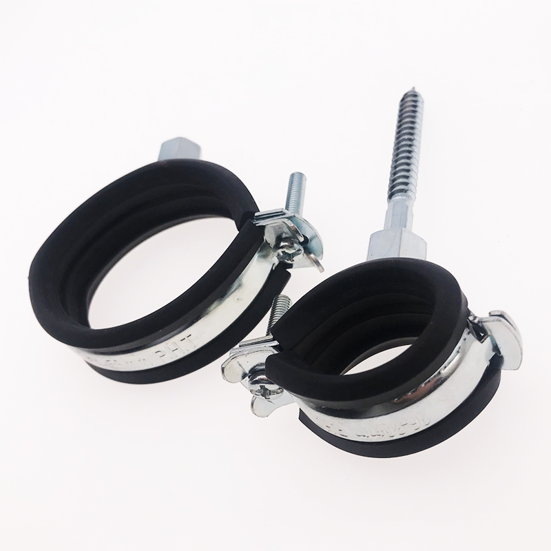Metal M8 Single Heavy Duty Pipe Fixing with EPDM Rubber High Quality Steel with Welded Nut of M8+10 Screw