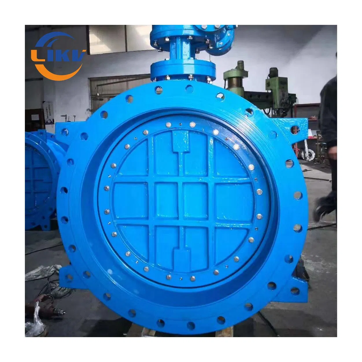 DN800 Pn16 Ductile Iron Triple Eccentric Flange Type Butterfly Valve by Worm Gear Actuator