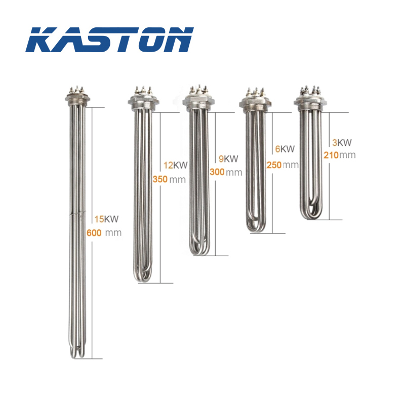 Stainless Steel Industrial Oil Heating Element Tubular Electric Water Immersion Heater 110V 220V 380V 3kw 6kw 9kw 12kw