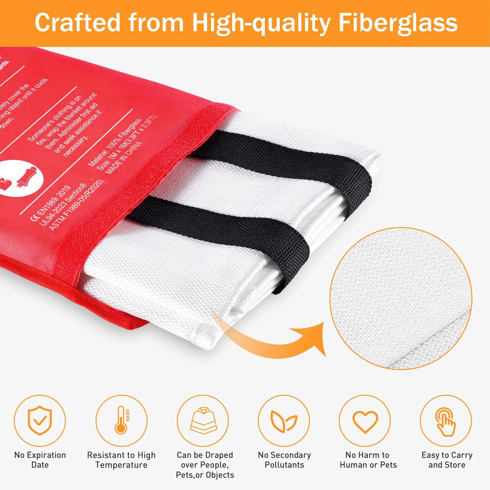 Environmentally Friendly Home and Kitchen Fire Suppression Blanket