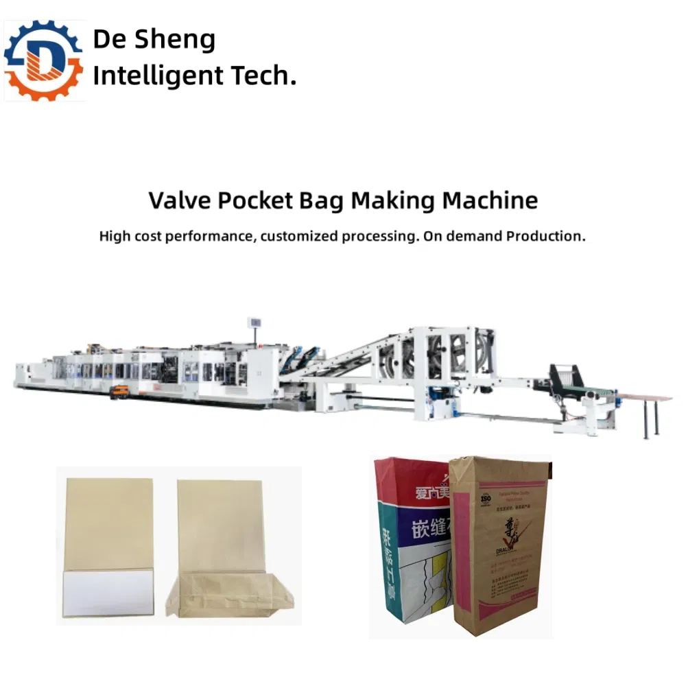 High Speed Kraft Paper Bottomer Valve Packing Pocket Cement Bag Making Machine Production Line