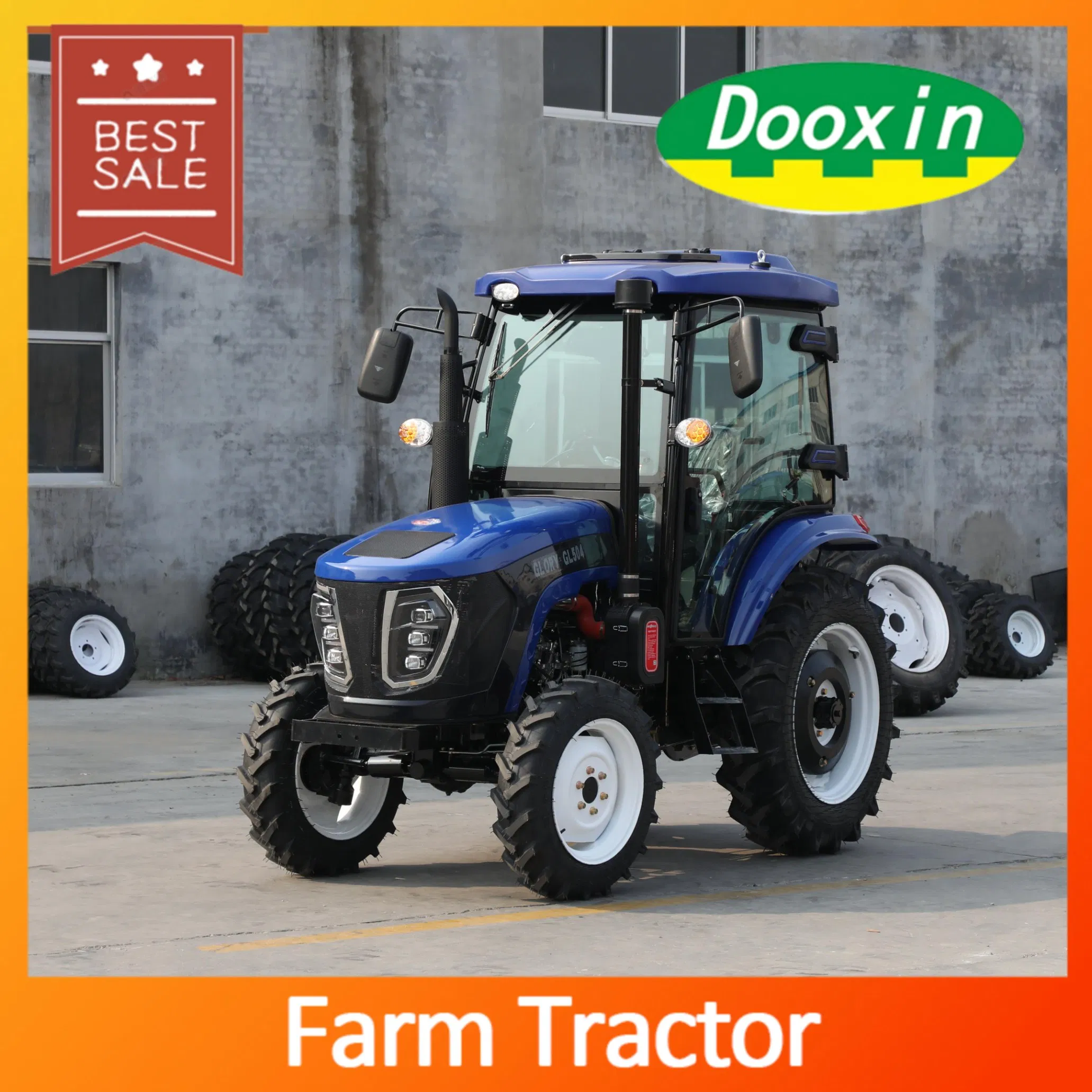 CE Certification 4X4 Wheel 25HP 50HP 70HP Farm Tractor with Trailer