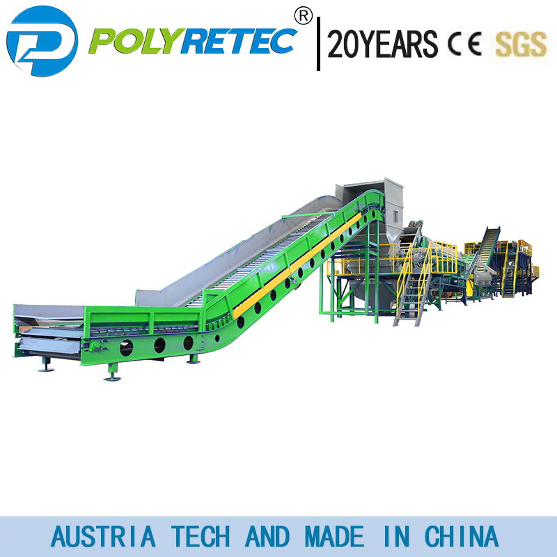 Fully Automatic PET PP HDPE PE Plastic Bottle Crushing Hot Washing Drying Recycle Machine with CE Certification