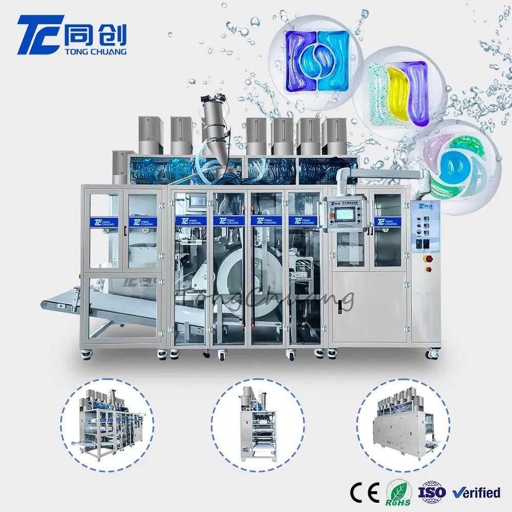 High-Speed Automatic Water-Soluble Film Laundry Detergent Pod Packing Machine with PLC Control