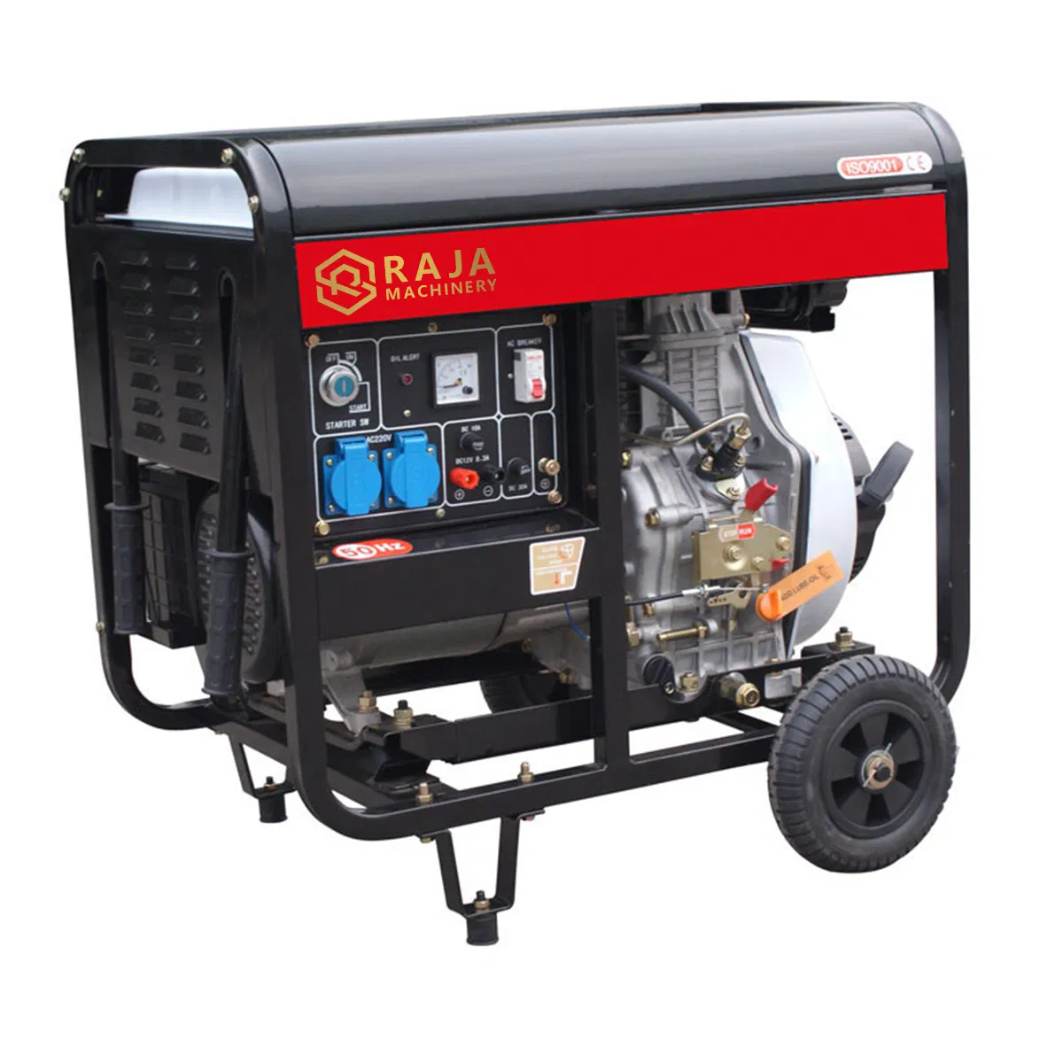 Generatore Diesel Aperto da 5,5 KW Raffreddato ad Aria con Telaio in Acciaio Tondo