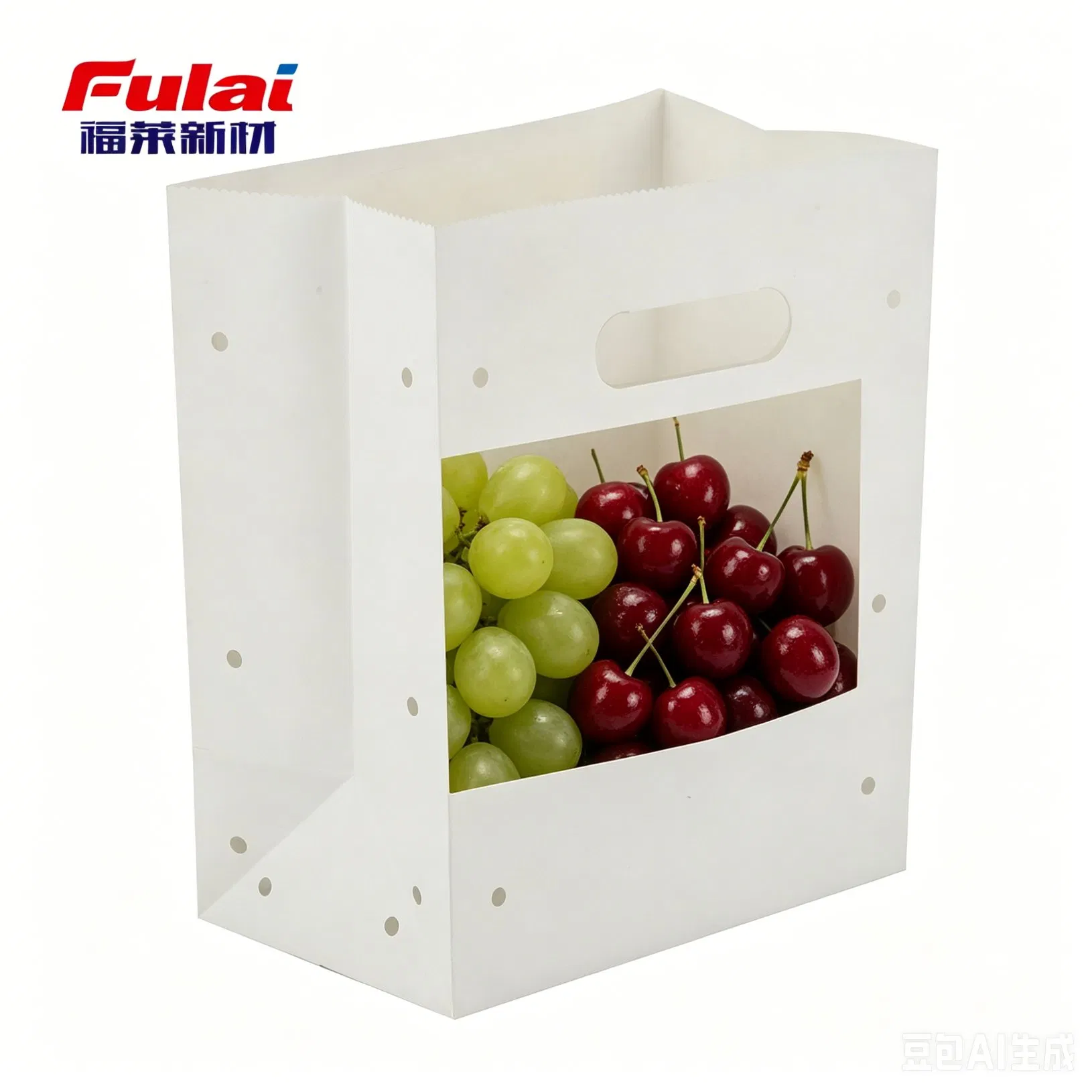 Sacchetti di carta kraft con rivestimento a base d'acqua per il confezionamento della frutta al supermercato, sacchetto di carta per tronchi personalizzato