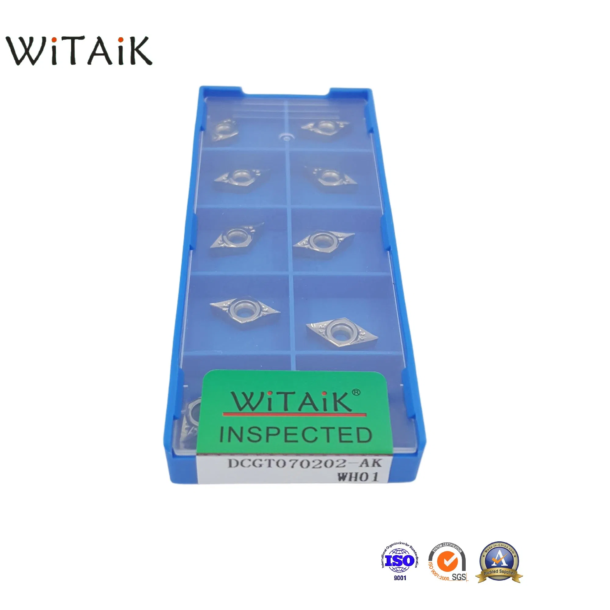 Inserto tornitura CNC in metallo duro tungsteno indicizzabile DCGT070202 per lavorazione rame alluminio
