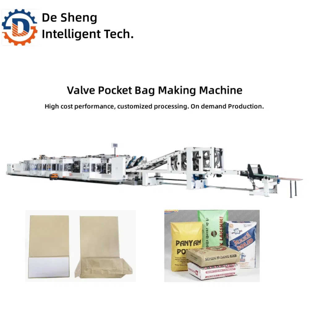 Mecanismo de carga de material de máquina encoladora reforzada para bolsillos de válvula de cemento, bolsas químicas y fabricación de bolsas de papel de grado alimenticio