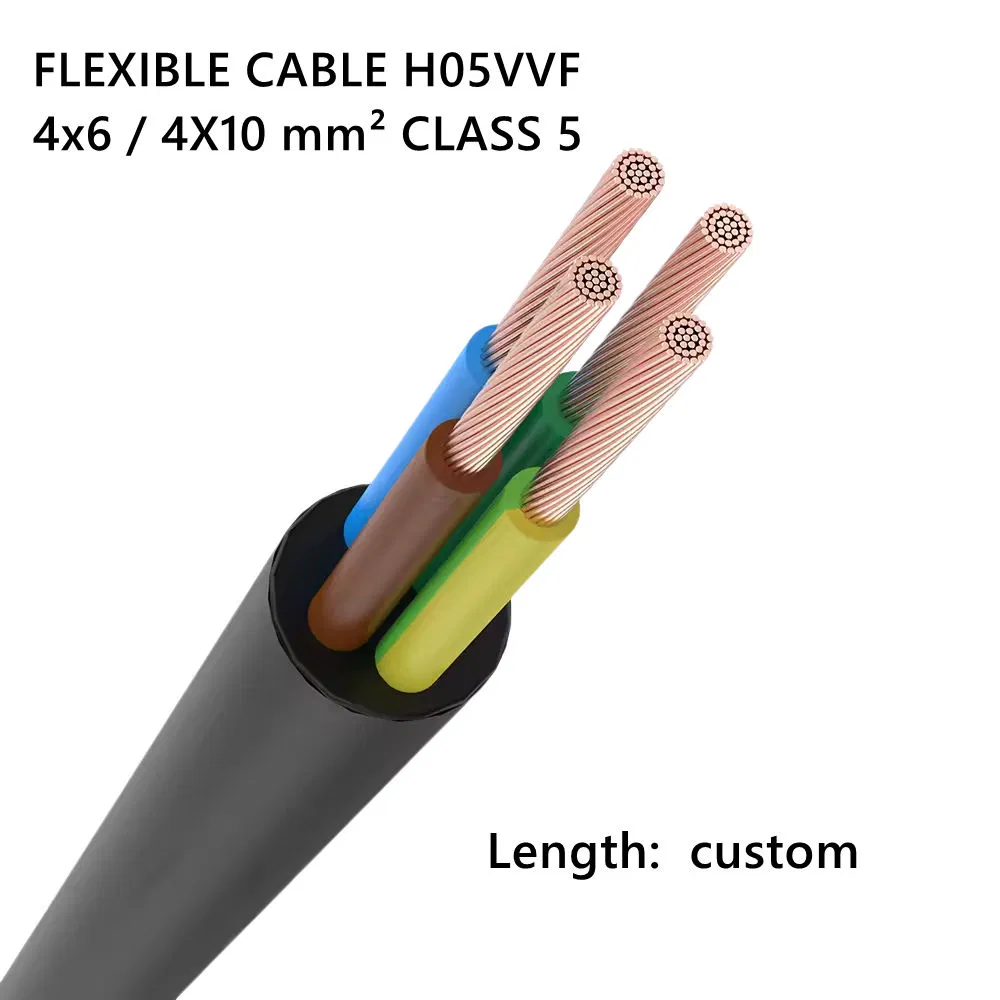 H07VV-F/H05VV-F/H03VV-F Кабель силовой гибкий медный круглый с ПВХ изоляцией 4 жилы 4мм 6мм 10мм