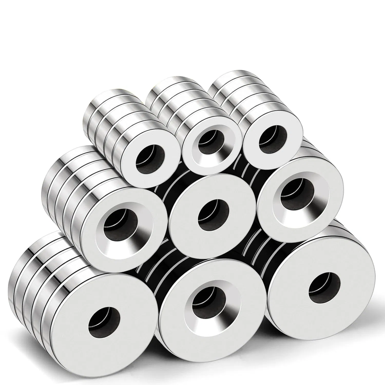 N52 Strong Permanent Rare Earth Countersunk Hole Ring Neodymium Magnet