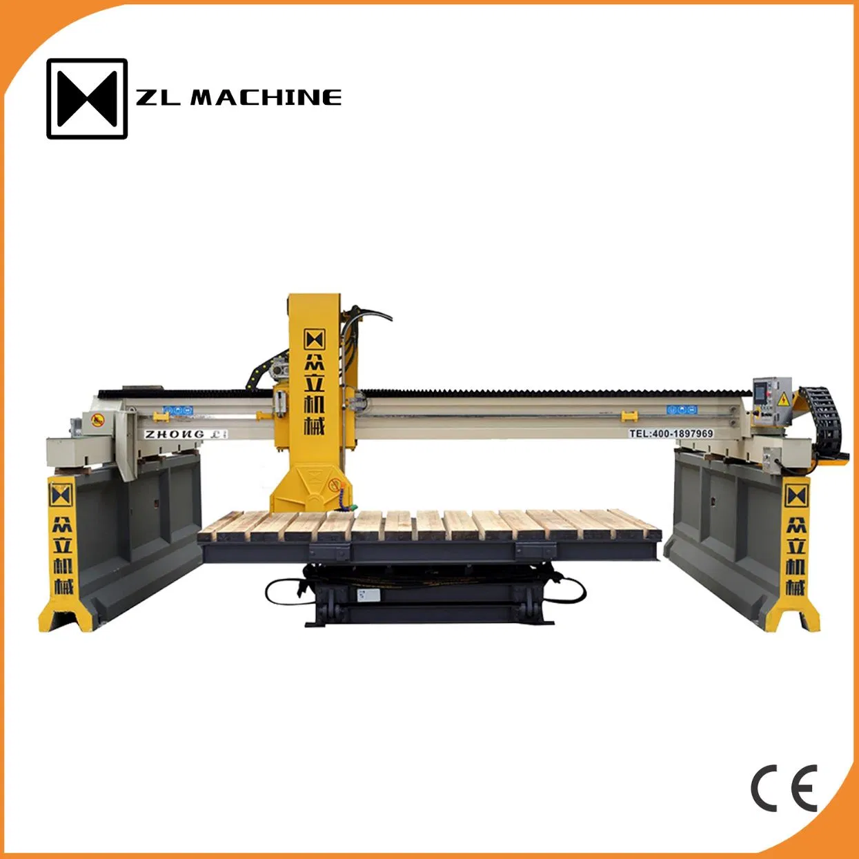 Scie à pont PLC automatique pour la découpe de dalles de pierre, marbre, granit, quartz, céramique, pierre frittée, machine de sciage laser infrarouge, coupe-bloc