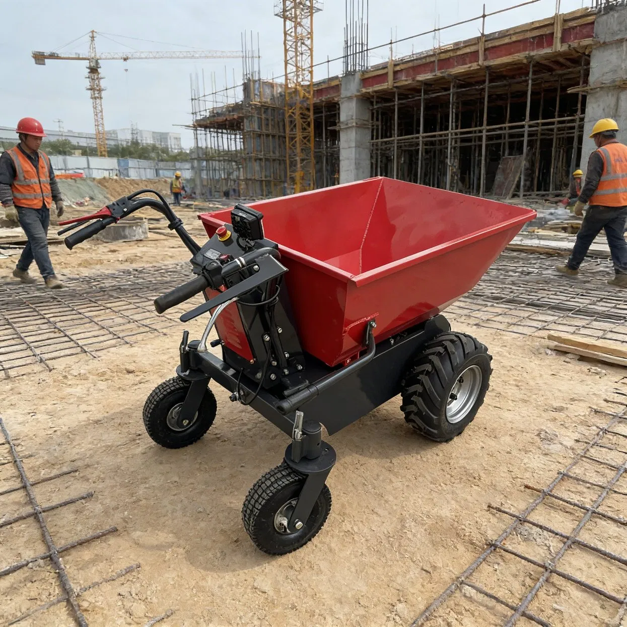 Mechanical Manual Tipping 1000W Power 48V Battery 500kg Loading Capacity High Torque Motorized Mini Dumper