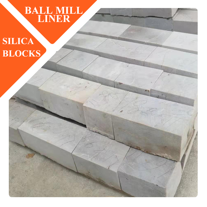 Low Abrasion Machine Cutting Oblong Stones Ceramic Silex Lining Blocks for Ball Mill