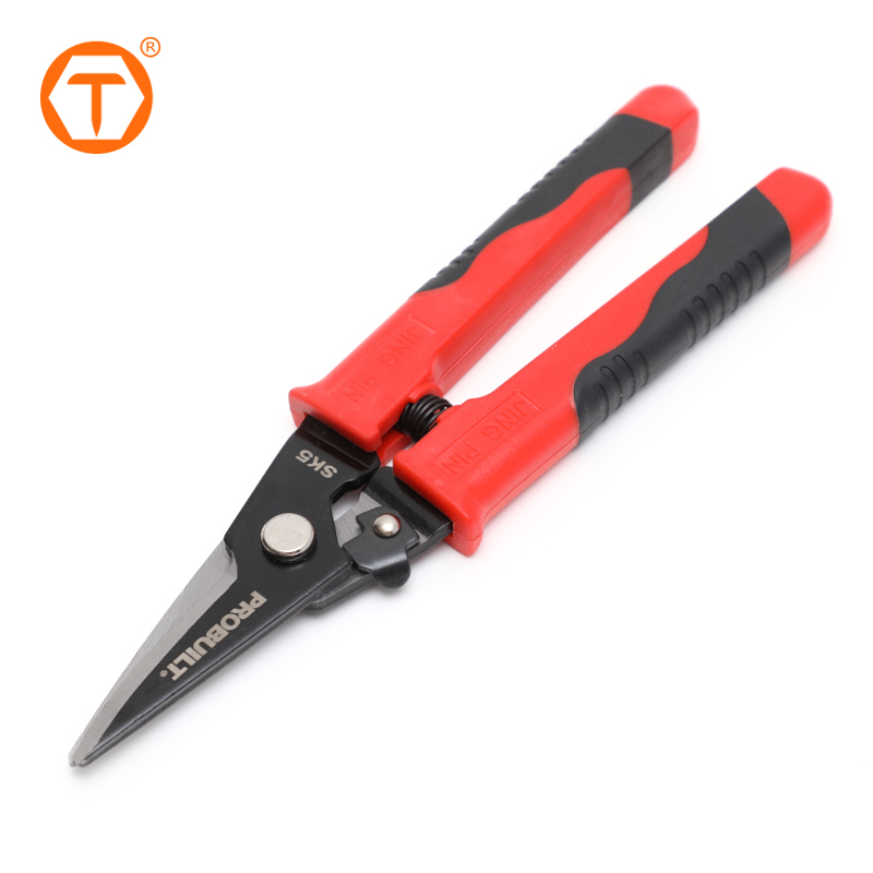 9" Multifunction Straight Nose Tin Snips Metal Cutter Scissors for Sheet Metal, Thin Iron, Cardboard, Plastic