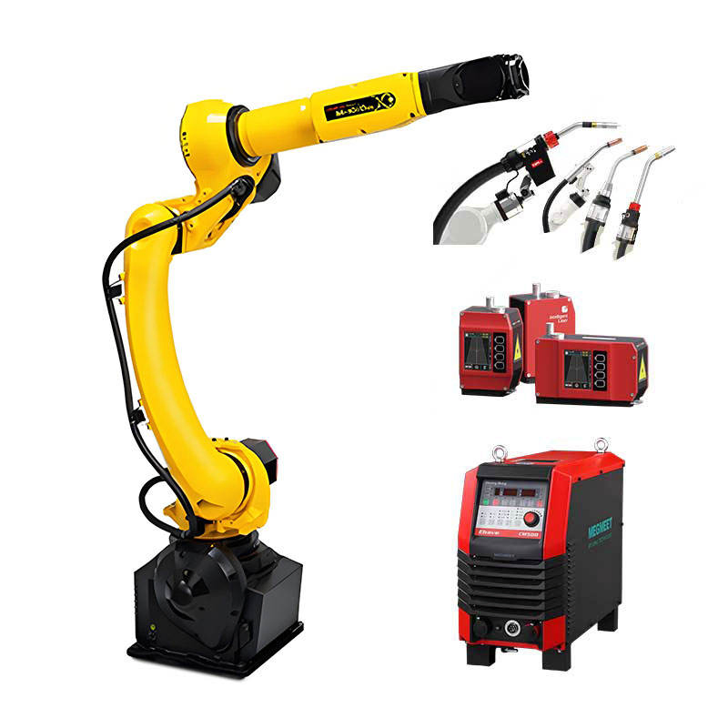 Schweißarbeitsplatz Fanuc M-1oid/10L mit Megmeet Schweißstromquelle Brennerpositionierer Linienführung