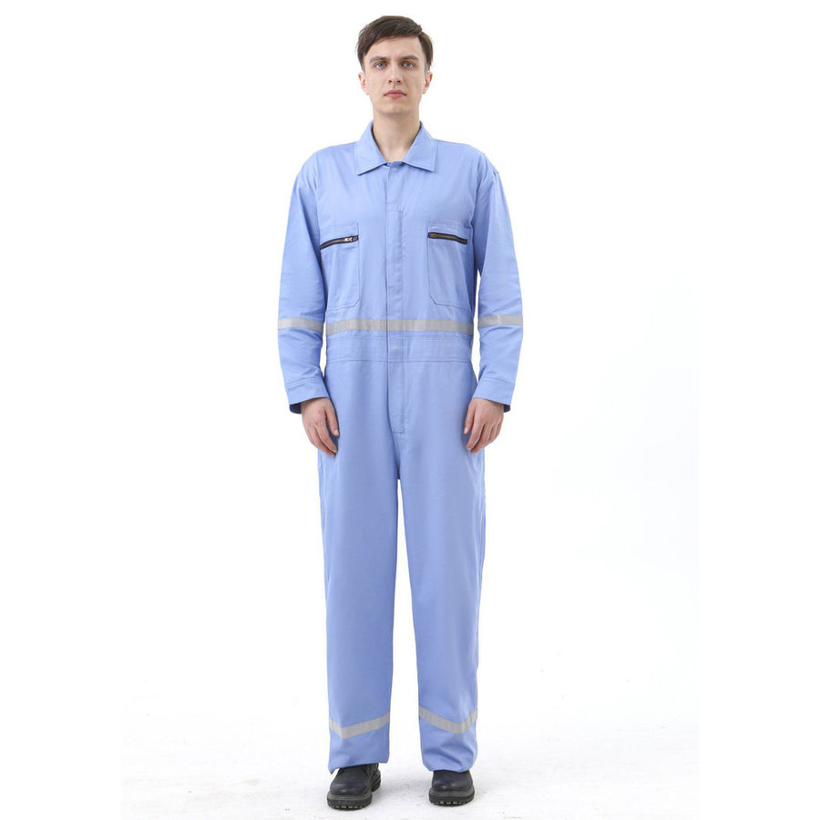 Blue Reflective Industrial Protective Workwear Safety Coverall for Building Projects