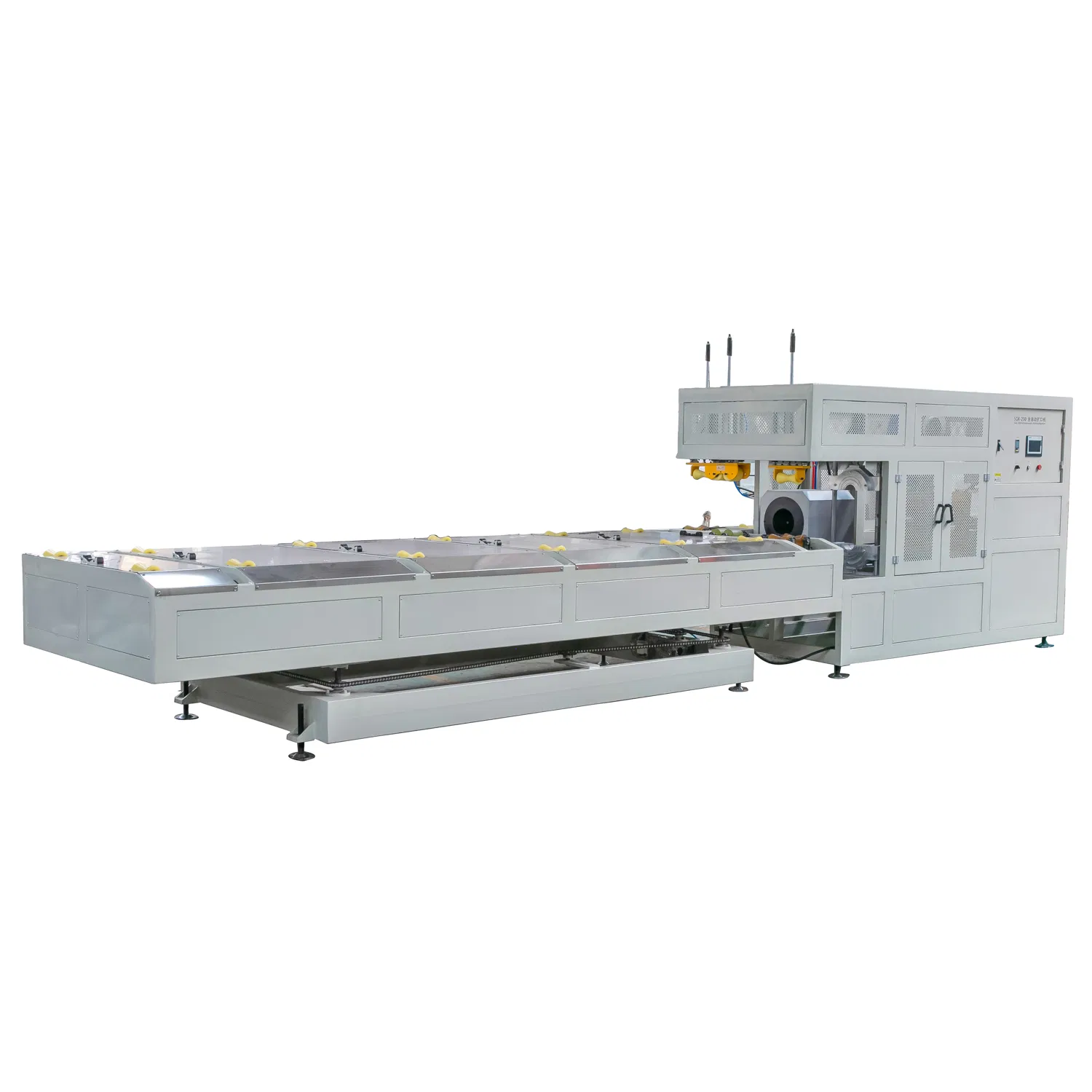 Online-Automatik-Kunststoff-UPVC-PVC-PP-Rohr-Muffenmaschine Automatische Muffenmaschine Außendruck Verfügbar 110-250mm