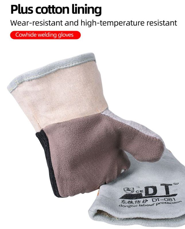 Guanti da lavoro per saldatura in pelle di vacca con doppio rivestimento da 11''