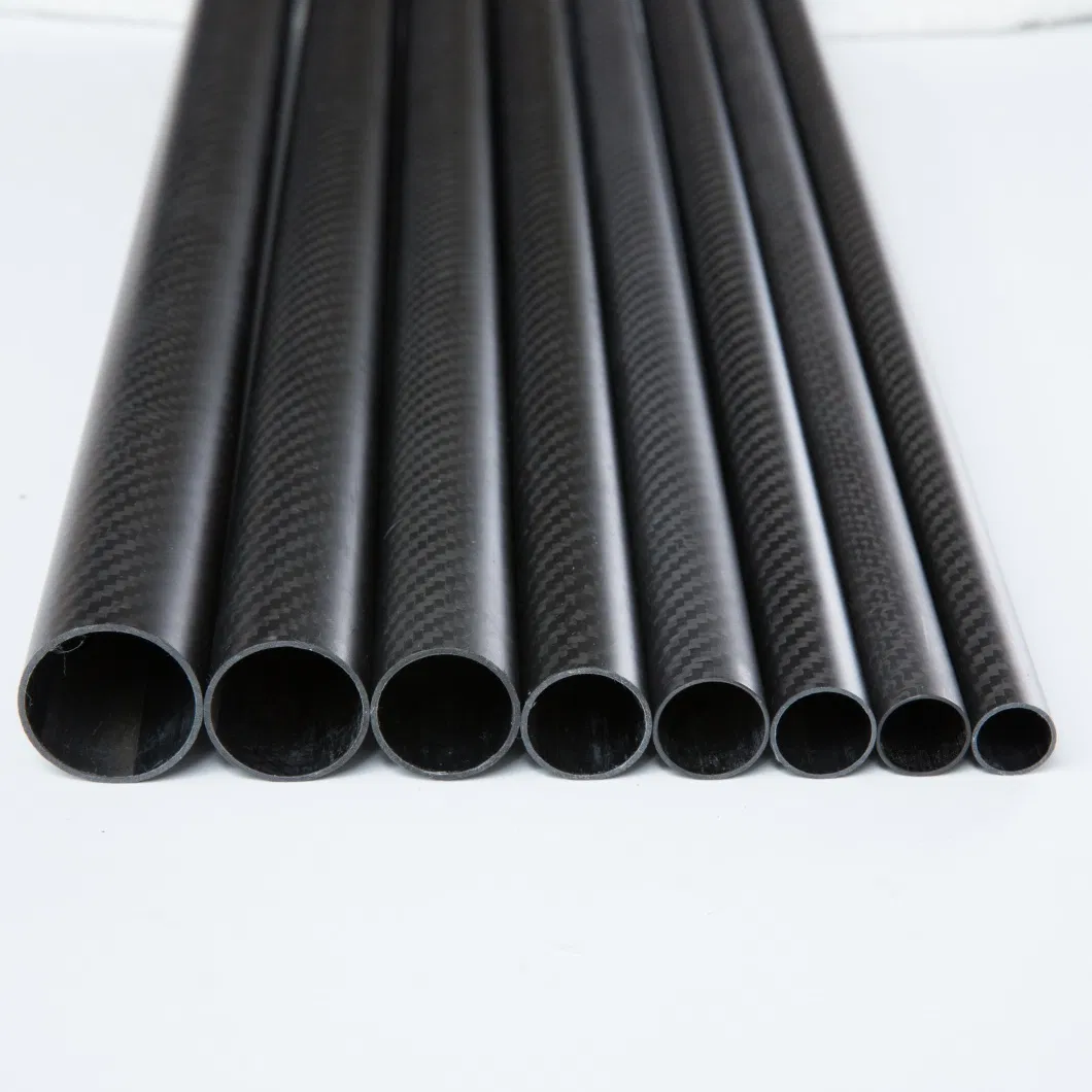 High Modulus Black/Yellow/Red 3K Carbon Fiber Tube