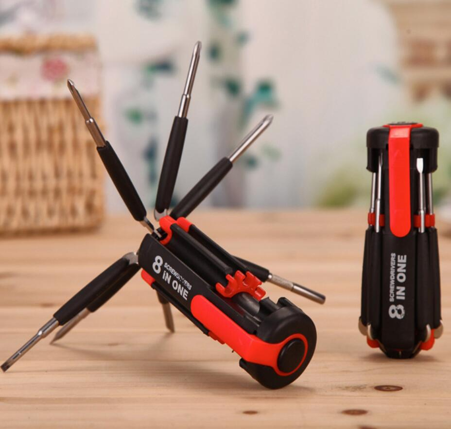 Cacciavite con torcia LED multifunzione 8 in 1 con logo personalizzato