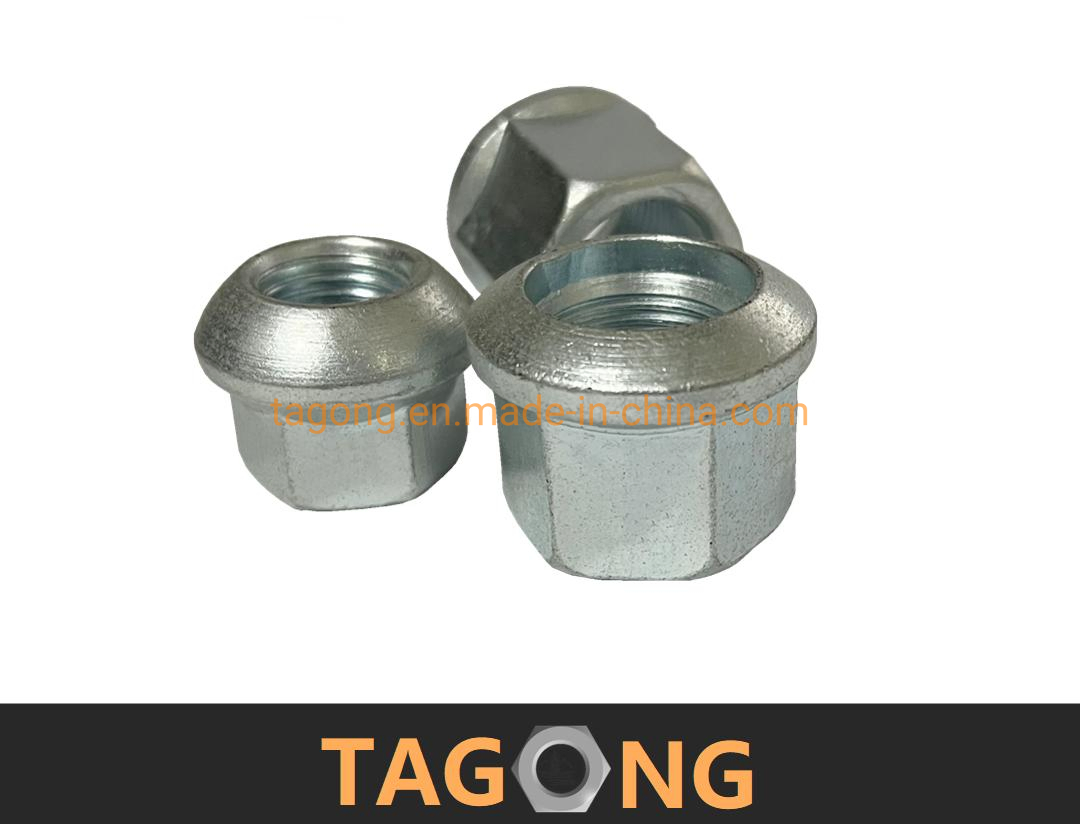 Zinc Plated Class 8 M12 Spherical Surface Flange Nuts Wheel Hub Nuts DIN74361A