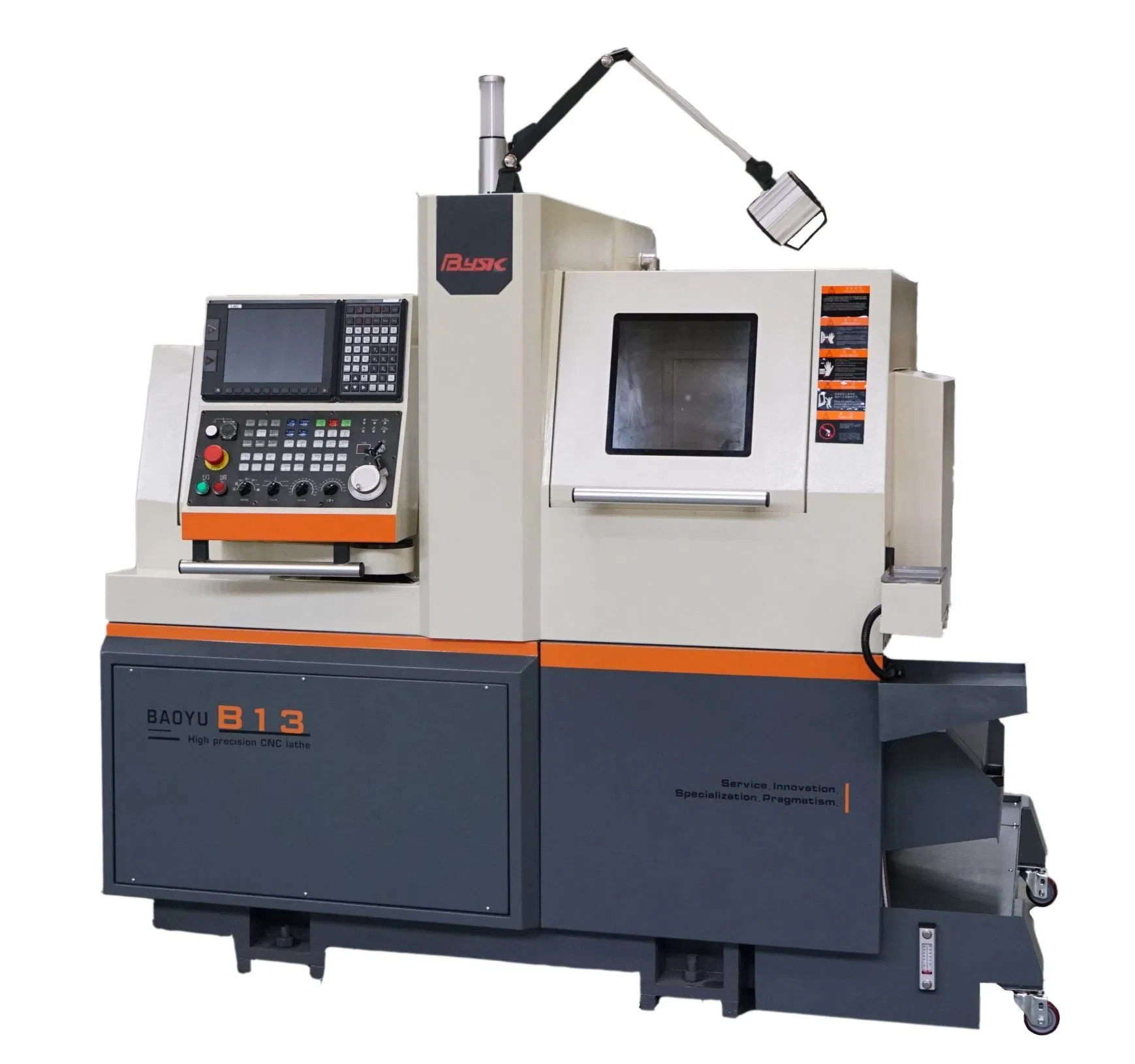 Torno CNC automático tipo suizo de doble husillo B13 personalizable con 2 husillos