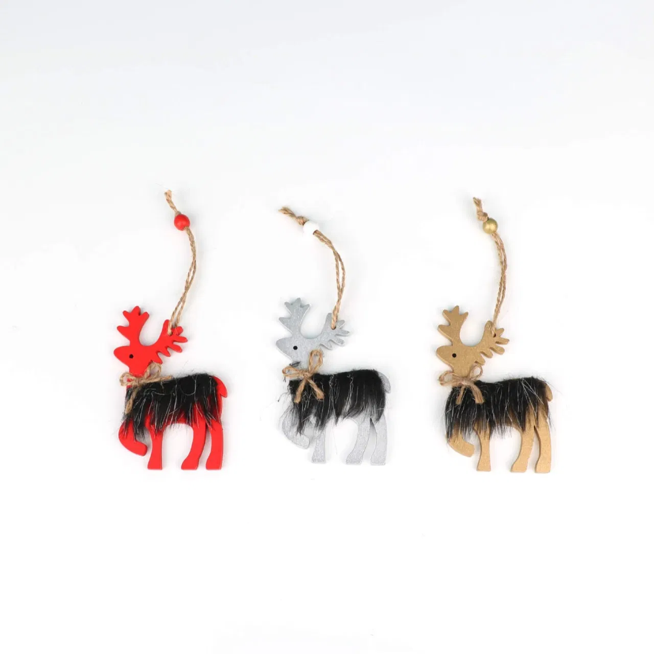 White Wooden Christmas Reindeer Hanging Ornament Office Decoration