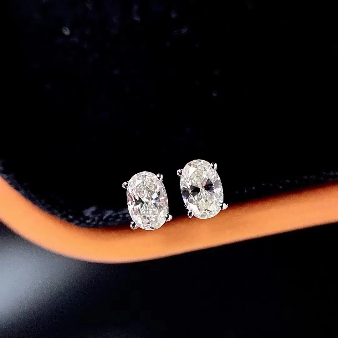 Oval Classic Lab Grown Diamond Customizable Earrings