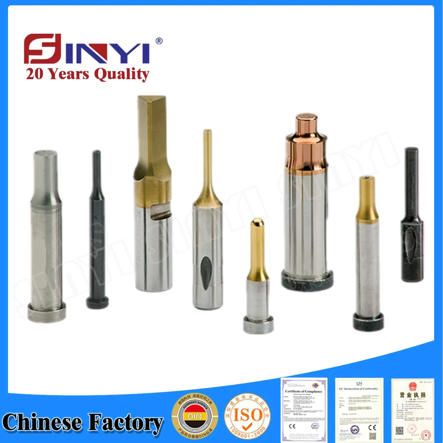 ISO 8020 Head Type Punch Inch Alignment Pin Hydraulic Dies Shoulder Punch Pin ISO 8020 Form-C HSS/CNC Machine Parts